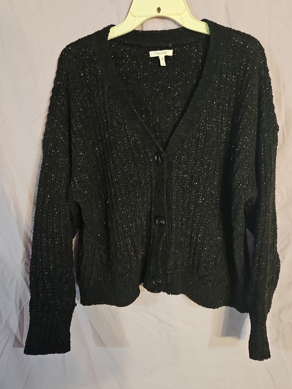 Maurices Chenile Cropped Shimmer Cardigan